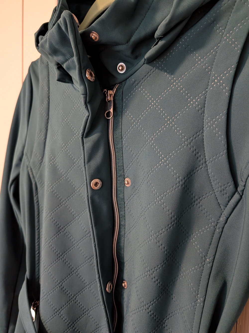 Ricki's Emerald Quilted Belted Trench Coat - Picture 5 of 7